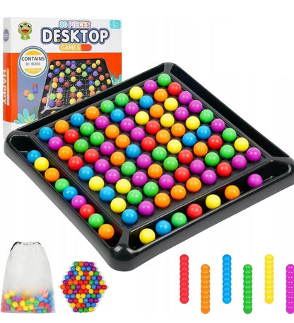 Desktop Rainbow Games – Board Game for Kids with 80 Pieces Beads, Chess Board Game, Puzzle Games for 2-4 Players, Ball Matching Toys, Learning Toys for 6+ Ages Kids (Multicolour)