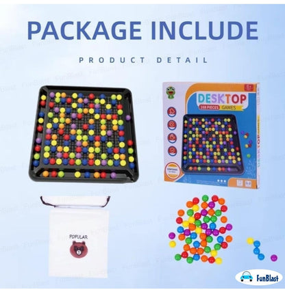 Desktop Rainbow Games – Board Game for Kids with 80 Pieces Beads, Chess Board Game, Puzzle Games for 2-4 Players, Ball Matching Toys, Learning Toys for 6+ Ages Kids (Multicolour)