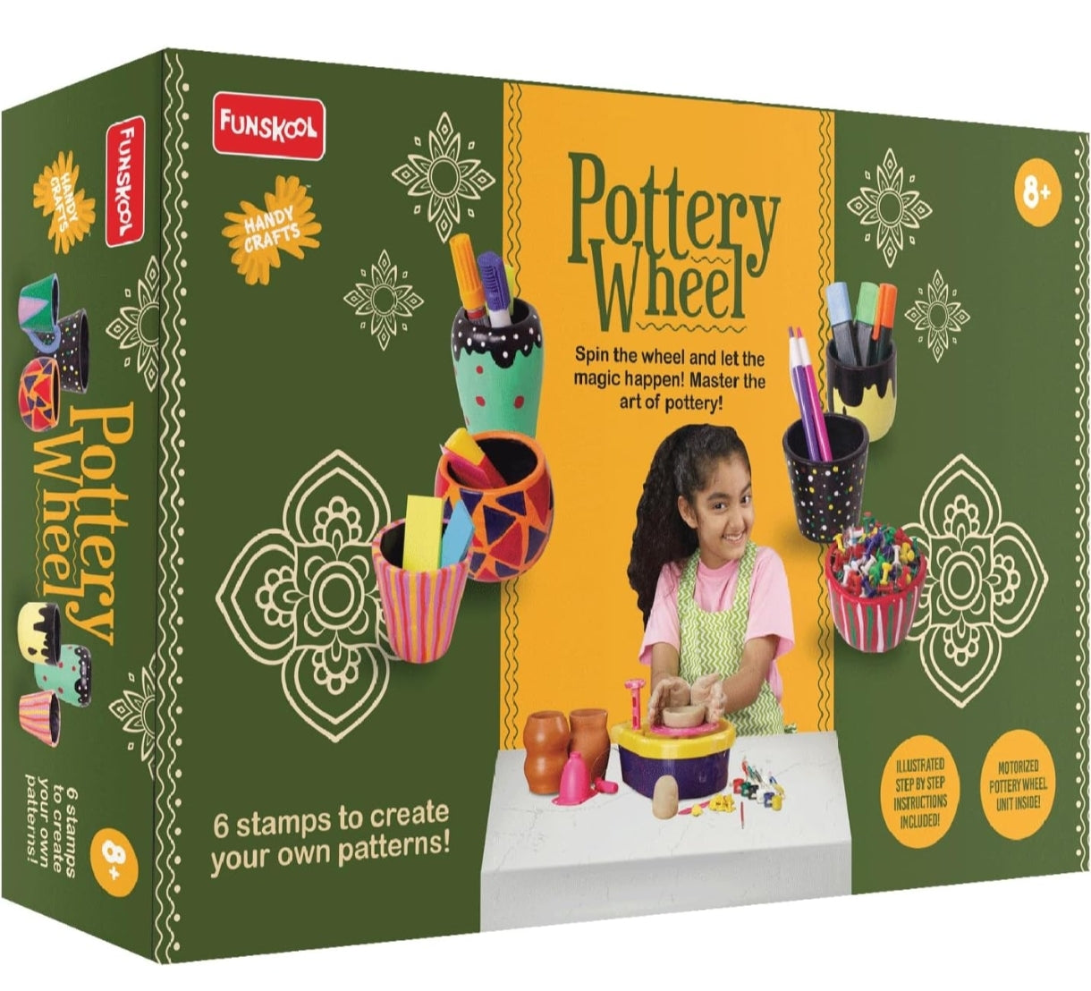 Funskool Pottery Wheel Kit, DIY Kit, Art and Craft Set for Kids, Learning, Fun & Engaging Activity for Childrens, Multicolour, Gift Set for Kids, Age 8+ Years