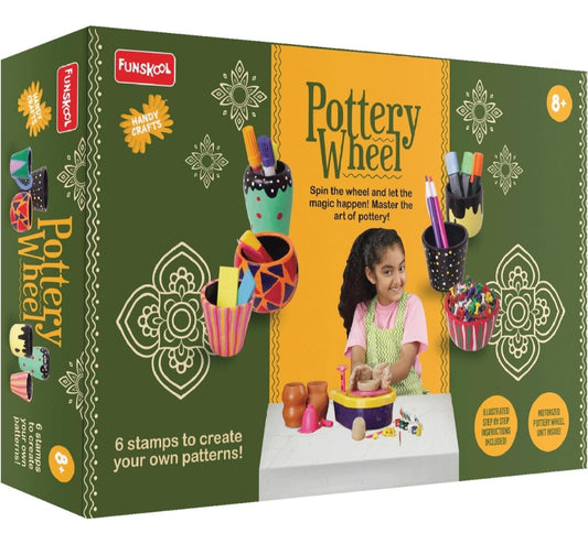 Funskool Pottery Wheel Kit, DIY Kit, Art and Craft Set for Kids, Learning, Fun & Engaging Activity for Childrens, Multicolour, Gift Set for Kids, Age 8+ Years