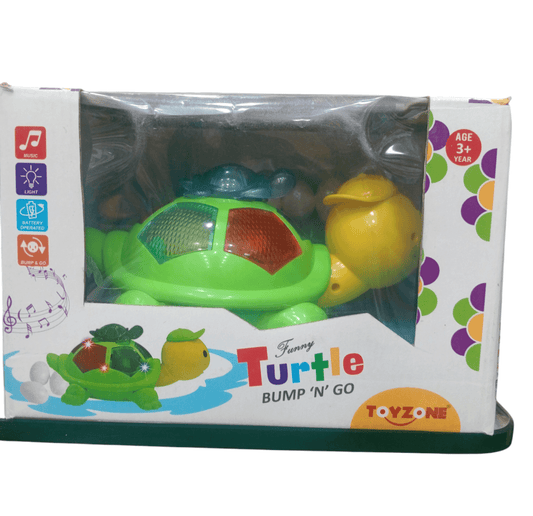 Toyzone Turtle Bump N Go Window interactive play toy battery operated light & musical for kids age 3+ years - T-Rex the toyland Sitamarhi