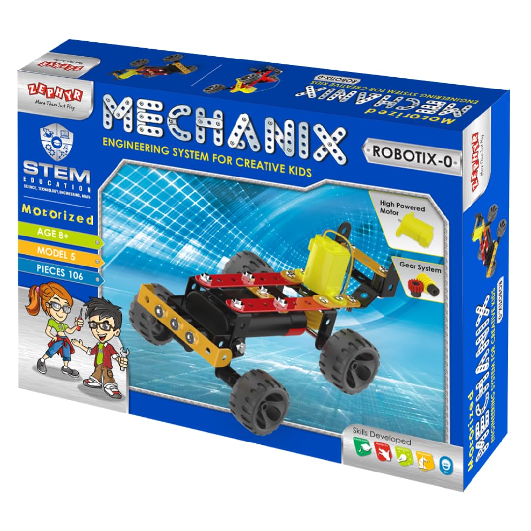 Zephyr Mechanix Robotix- 0 | Motorised Construction set For Kids | 8+ Years.