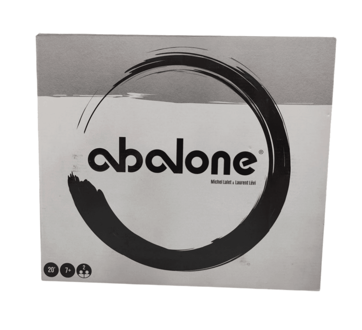 Abalone board game in a sleek gray box, designed for ages 7 and up