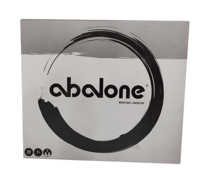 Abalone board game in a sleek gray box, designed for ages 7 and up