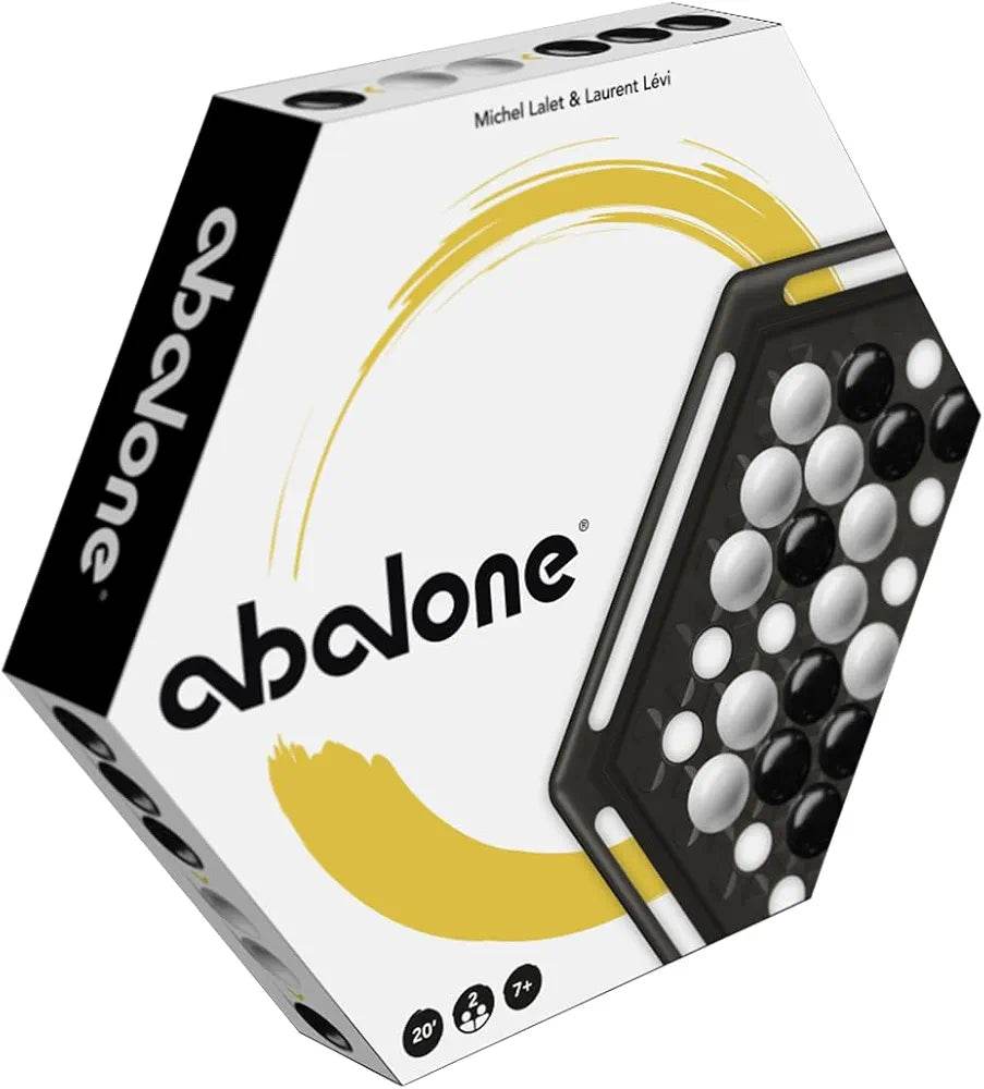 Hexagonal black and white Abalone board game perfect for ages 7 and up for engaging strategic gameplay