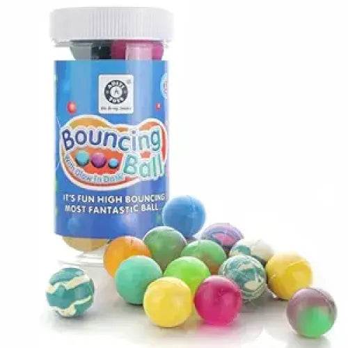 Aditi Toys crazy bouncy balls set with colorful high bouncing balls and clear storage jar