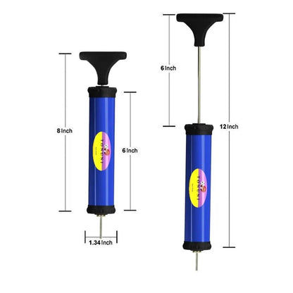 Blue air pump for easy inflation of toys and balls for ages 3 and up