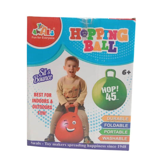 Space hopper ball for kids with handle, durable, foldable, portable, and washable for indoor and outdoor fun