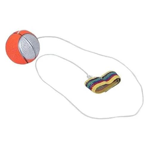 T-Rex the toyland Sitamarhi yo yo ball toy for kids in orange and silver with colorful wrist strap