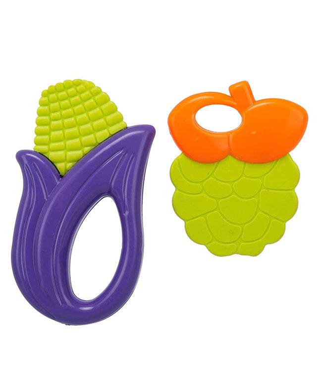 Colorful corn and grape-shaped teething toys for infants and toddlers