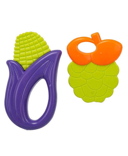 Colorful corn and grape-shaped teething toys for infants and toddlers