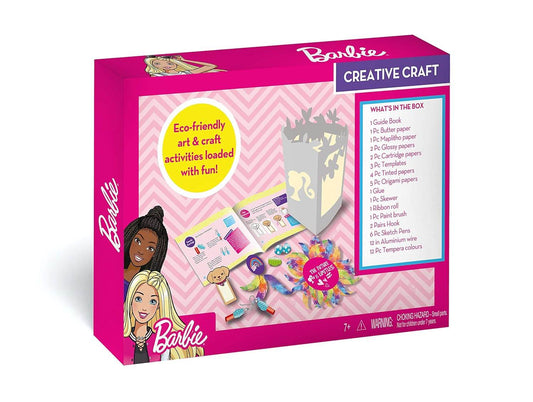 Barbie creative activity kit for kids eco-friendly art and craft set with papers and tools