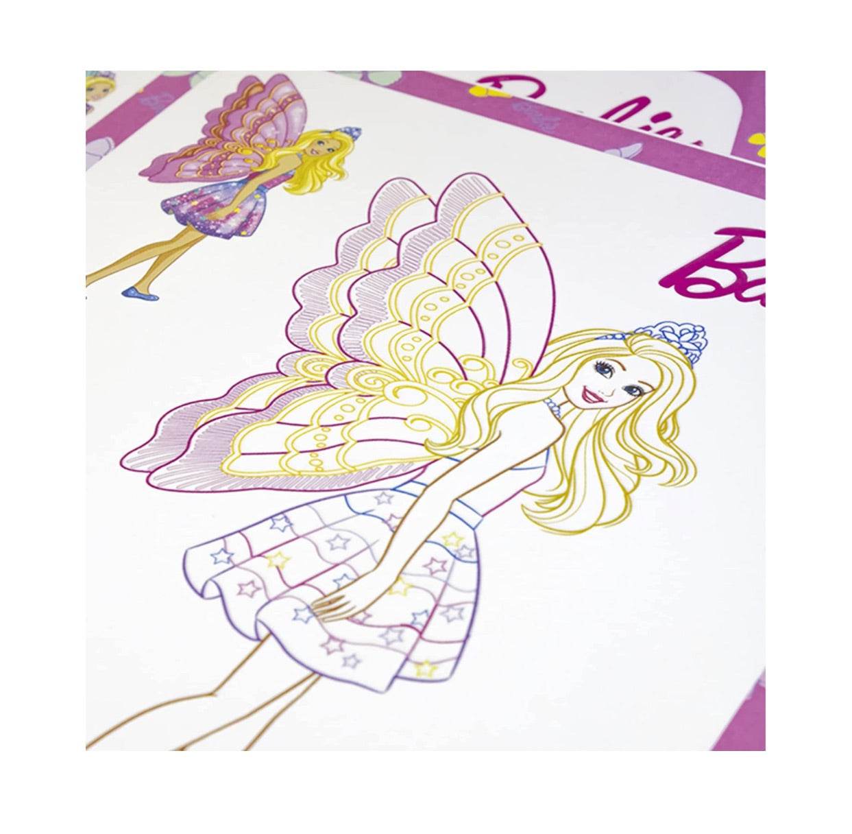 Barbie movies themed coloring book with fairy illustrations for kids ages 5 and up