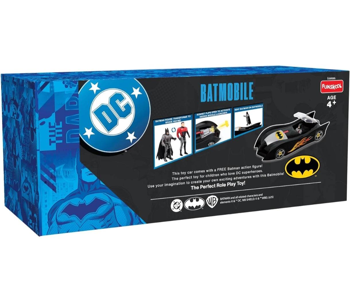 Batman Batmobile toy car with free Batman figure for kids ages 4 and up