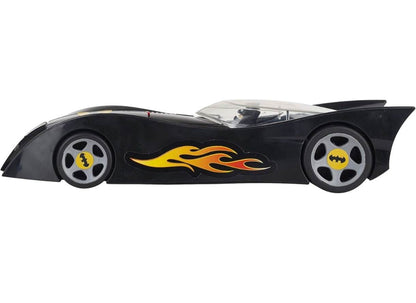 Black Batman toy car with flame decals for children ages 3 and up