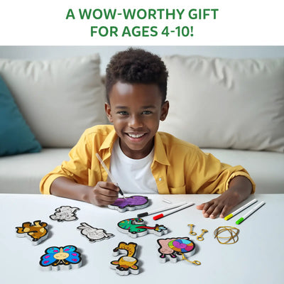 Colorful animal drawing kit for kids aged 4-10 featuring best friends animal society designs