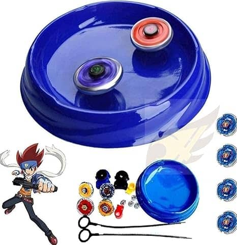 Beyblade spinning tops set with battle arena and accessories for ages 8 and up