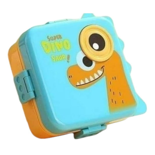 DEEDECORWAVE Dino Shaped Lunch Box | Stainless Steel Insulated Bento Box | Leakproof Lunch Box with Sauce Cup & Spoon for Kids | Cute Dinosaur Lunch Box for School Boys & Girls 7113 L