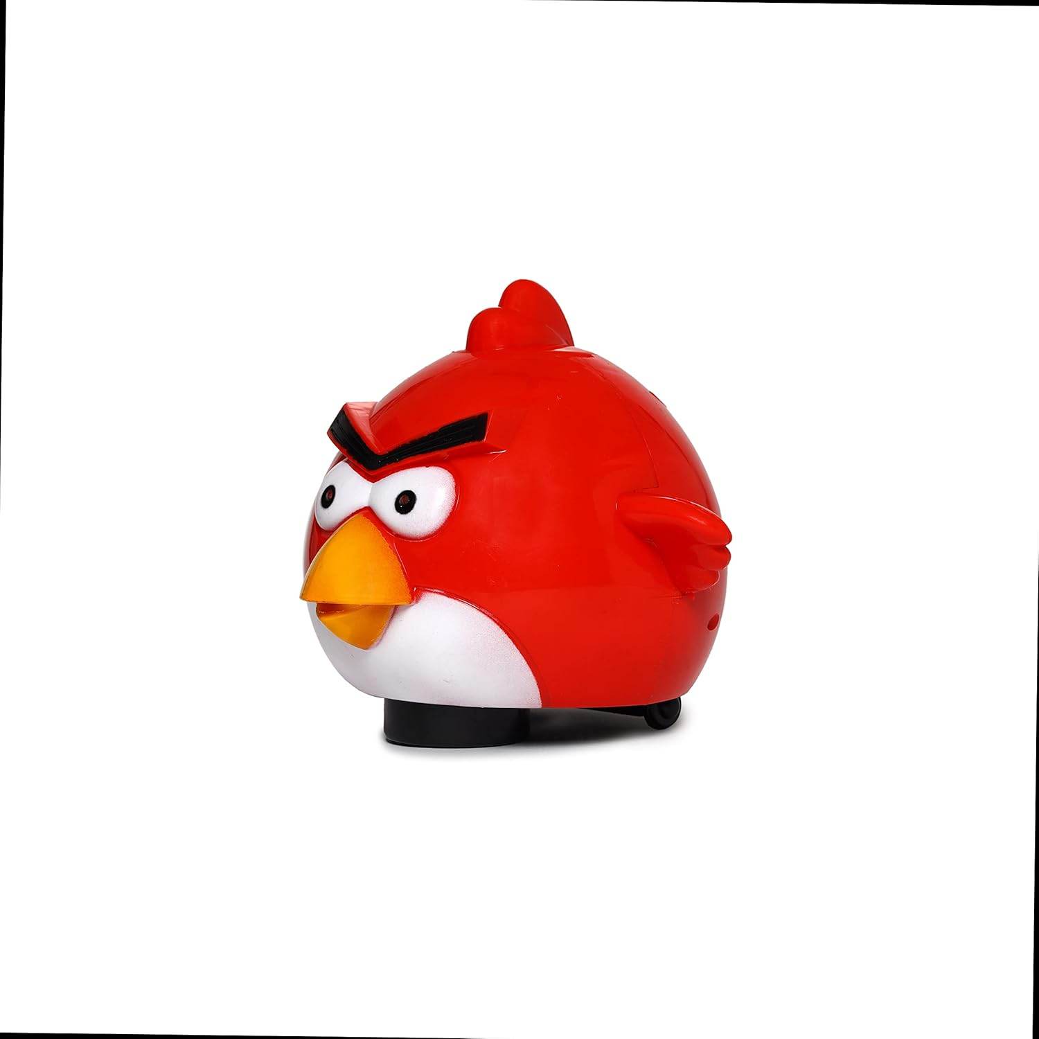 Red Angry Bird battery operated kids toy with expressive eyes and orange beak on white background