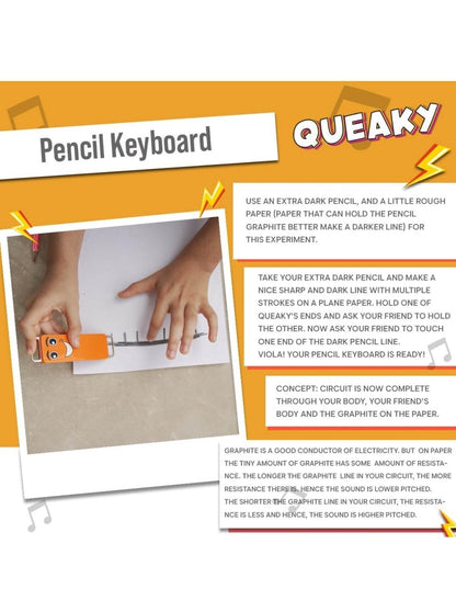Blix Queaky educational toy pencil keyboard demonstration with instructions and hands using the toy