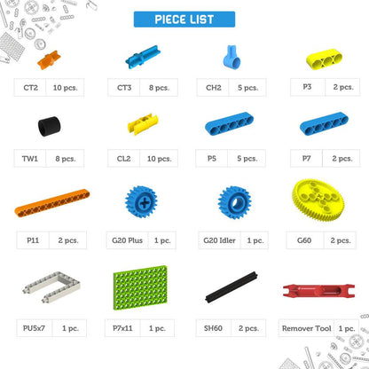 STEM construction toy for kids with colorful plastic gears, rods, connectors, and building pieces by T-Rex the toyland Sitamarhi