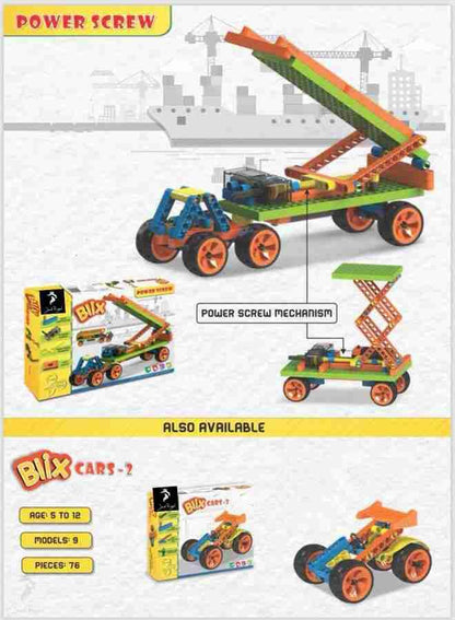 STEM construction toys for kids building colorful adjustable vehicles with power screw mechanisms by T-Rex the toyland