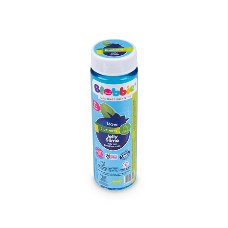 Blue blueberry fruit slime in a 165ml bottle for kids ages 3 and up