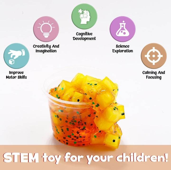 Colorful STEM slime kit for kids teaching how to make slime and enhance creativity