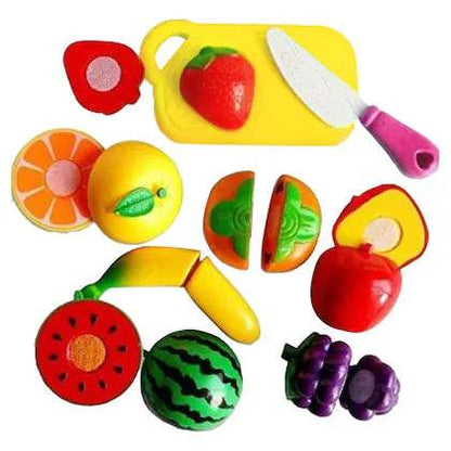 Colorful cutting fruit set with knife for kids, promoting imaginative play with blox fruit toys