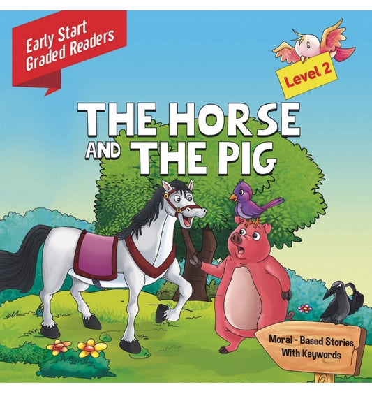 Early readers book titled The Horse and The Pig with colorful illustrations for young children