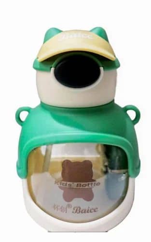 Bottle green drinks T-Rex kids water bottle with a cap and cute bear design