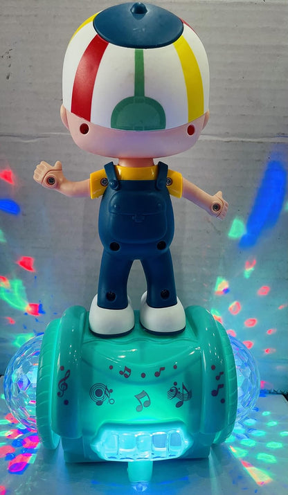 Colorful light-up boy toy figure with music and disco effects for ages 3 and up