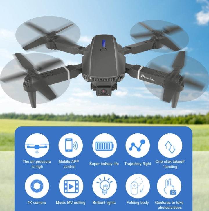 T-Rex The Toyland foldable drone with camera flying outdoors with 4K camera and mobile app control