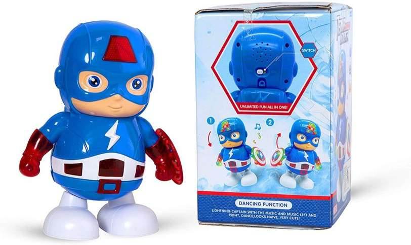 Blue captain america: the captain musical toy with dancing function for ages 3 and up