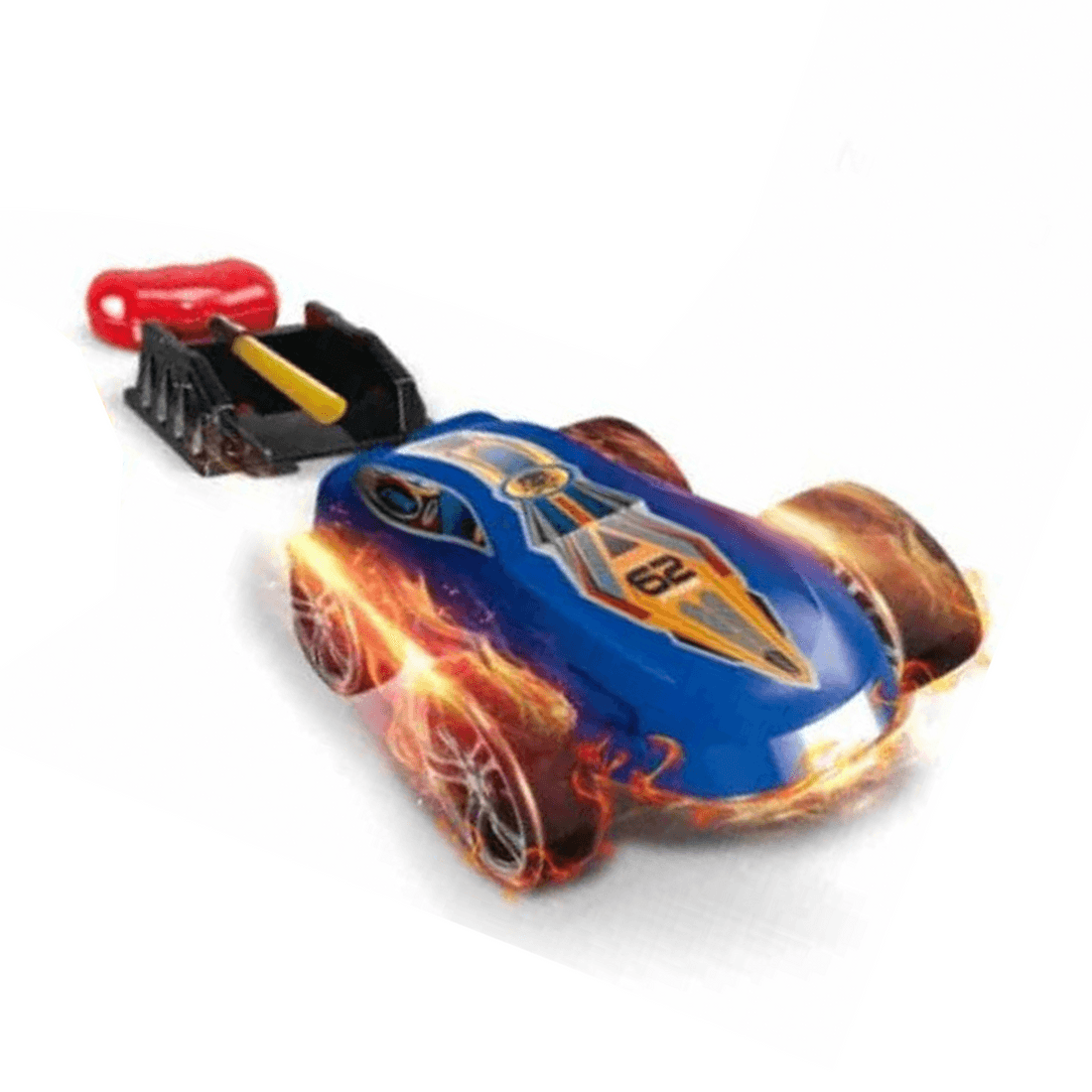 Blue toy car for drift with flame effects, suitable for kids aged 5 and up
