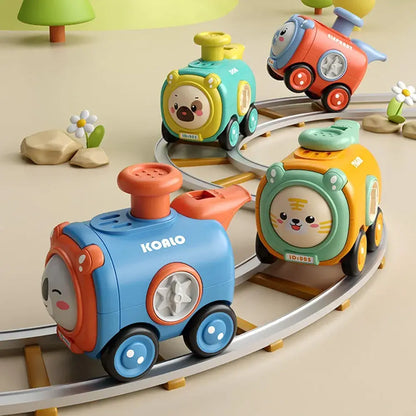 Colorful toy train set featuring animal designs, perfect for toddlers aged 2-4 years with car logo animal theme