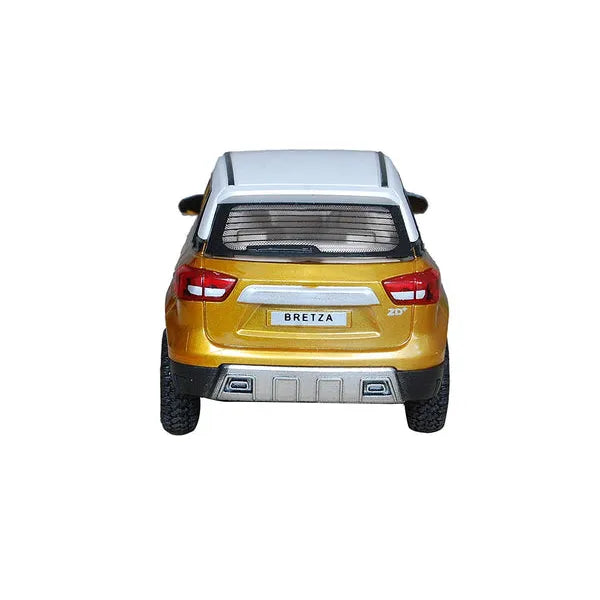 Yellow car toy model of Vitara Brezza SUV for kids aged 3-8 years