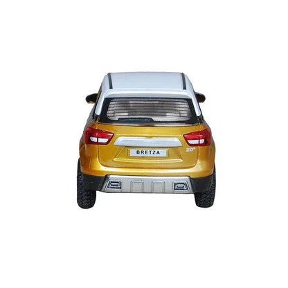 Yellow car toy model of Vitara Brezza SUV for kids aged 3-8 years