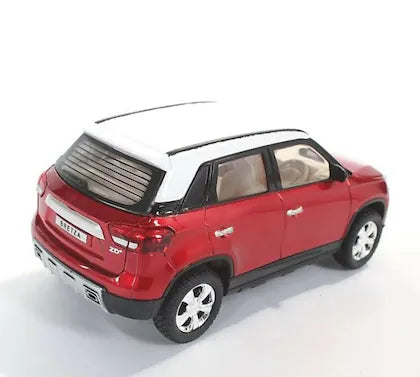 Red and white pull back car toy for kids aged 3 years and up with detailed design