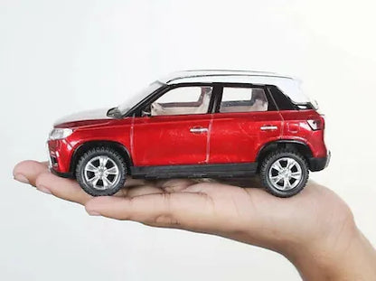 Red pull back car toy for kids aged 3 years and up with realistic details