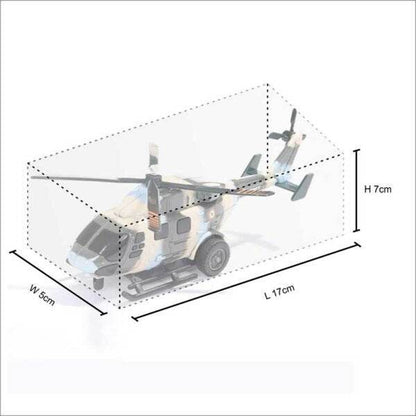 Centy Dhruv army helicopter toy model with detailed rotors and camouflage design in gray color
