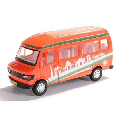 Orange Centy TMP Travel India toy van with white and green design by T-Rex the toyland Sitamarhi