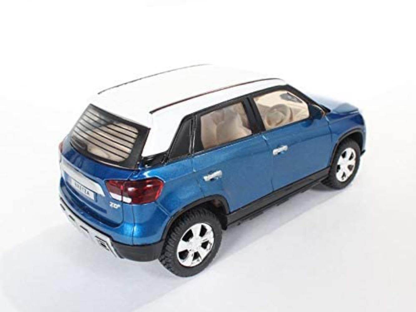 Blue and white Centy Toys Brezza SUV toy with detailed interior and realistic exterior design