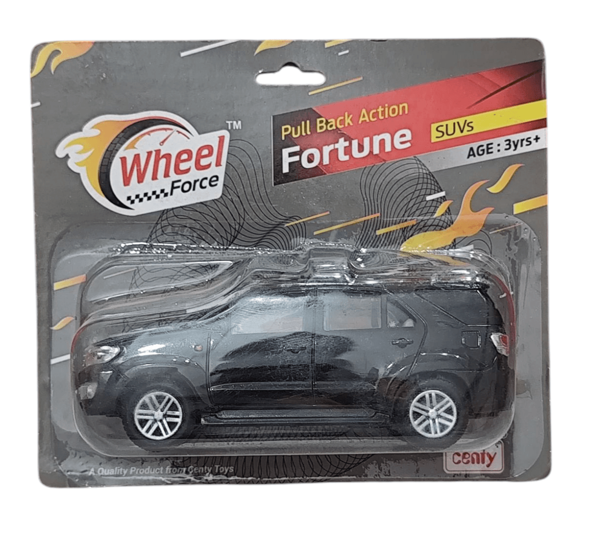 CENTY Toys Fortune SUV for kids black pull back action toy car in packaging for ages 3 and up