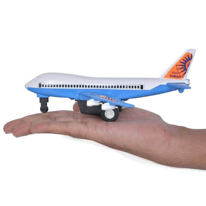 Centy Toys Jet 747 for kids blue and white airplane toy held on hand by T-Rex the toyland Sitamarhi