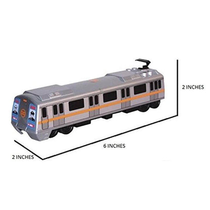 Centy Toys metro train for kids gray toy train with orange stripe 6 inches long and 2 inches wide