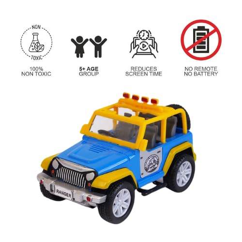 Centy Toys Ranger Adventure car blue and yellow toy jeep for kids aged 5 plus with no battery required