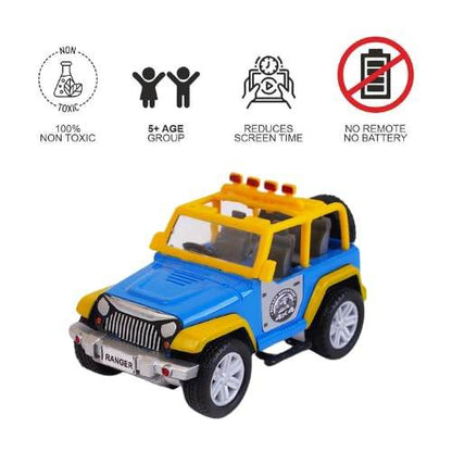 Centy Toys Ranger Adventure car blue and yellow toy jeep for kids aged 5 plus with no battery required