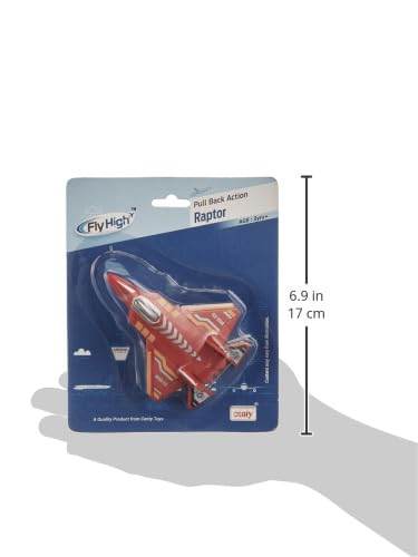 Centy Toys Raptor press and go red toy airplane with pull back action in blue packaging
