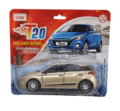 Centy Toys T20 Gold car pull back action toy with door openable feature in packaging